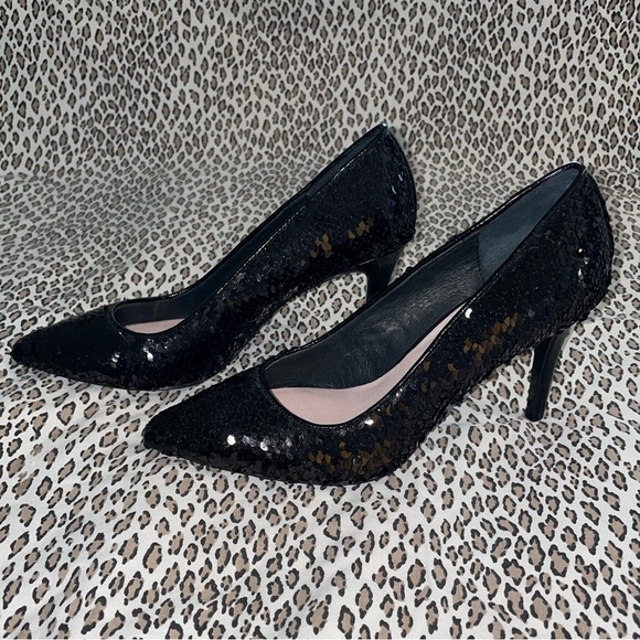 Chinese Laundry Women's Ruthy Dress Pump Black Sequin Stiletto Pointed Toe NWOT - Picture 12 of 14